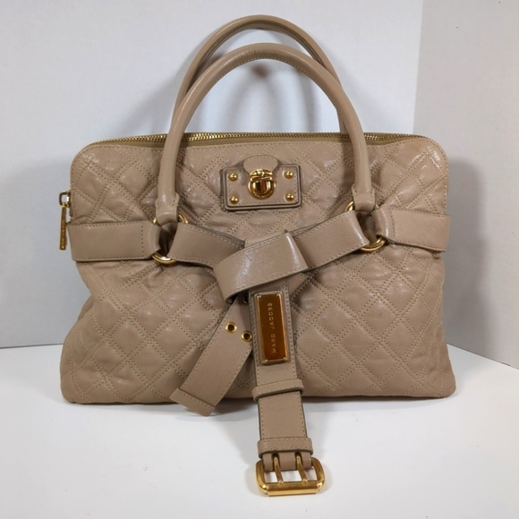Marc Jacobs Bruna Tan Quilted Leather Handbag, Gold Hardware - Picture 1 of 17